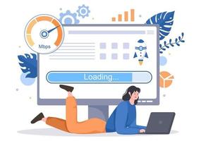 Website Loading Speed Optimization Vector Illustration