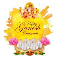 Lord Ganpati background for Ganesh Chaturthi festival of India vector