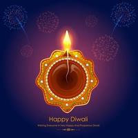 feliz fondo de vacaciones de diwali para el festival de la luz de la india vector