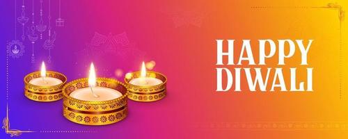 Happy Diwali Holiday background for light festival of India vector