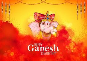 Lord Ganpati background for Ganesh Chaturthi festival of India vector