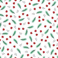 Christmas floral seamless pattern vector