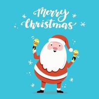 Christmas card design template with cute character with text. vector