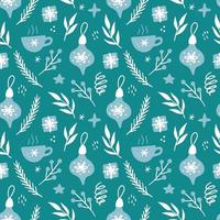 Christmas floral seamless pattern illustration. vector