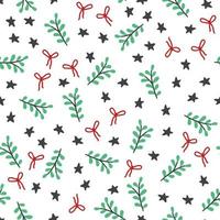 Christmas floral seamless pattern vector