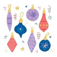 Set of Christmas decoration ball illustation. vector