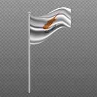 Cyprus waving flag on metal pole. vector