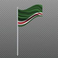 Chechen Republic Of Lchkeria waving flag on metal pole. vector