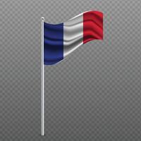 France waving flag on metal pole. vector