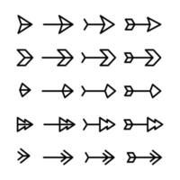 diseño de vector de línea de símbolo de flecha de tiro con arco