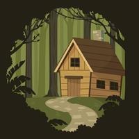 Cabin in the Deep Forest vector