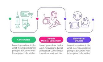 Medical products vector infographic template.