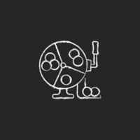 Ball draw machine chalk white icon on dark background vector