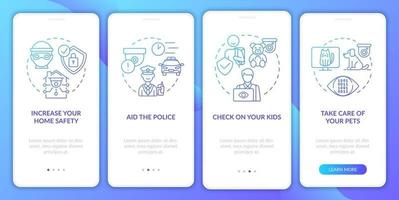 Household remote monitoring onboarding mobile app page screen vector