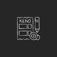 Keno chalk white icon on dark background vector