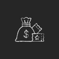 Lump-sum payment chalk white icon on dark background vector