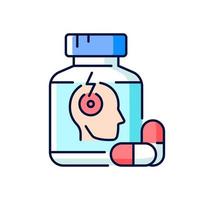 Pills for headache RGB color icon vector