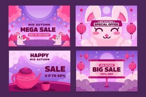 Mid Autumn Promotion Card Collection vector
