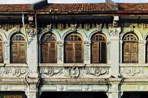 Arquitectura colonial malayo chino en Penang Panang Old Town Malasia foto