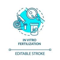 La fertilización in vitro concepto turquesa icono vector