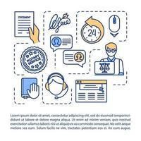 Icono de concepto de asesoramiento legal en línea con texto vector