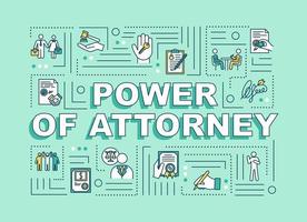 Power of attorney word concepts banner vector