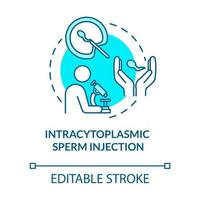 icono de concepto turquesa de inyección intracitoplasmática de espermatozoides vector