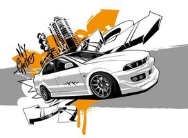 Racing Car Graffiti Abstract Art
