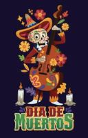 Skeleton Cellist in The Day of The Dead Festival vector