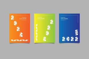 Geometric cover annual report collection vector