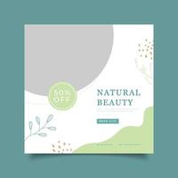 social media template natural beauty promotion vector