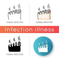 icono de infección por hongos vector