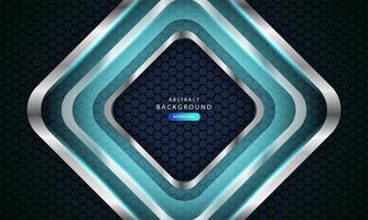 Abstract blue light dark grey metallic overlap design vector