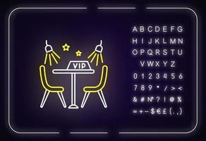 icono de luz de neón de la zona de salón vip vector