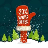 Winter discount label vector