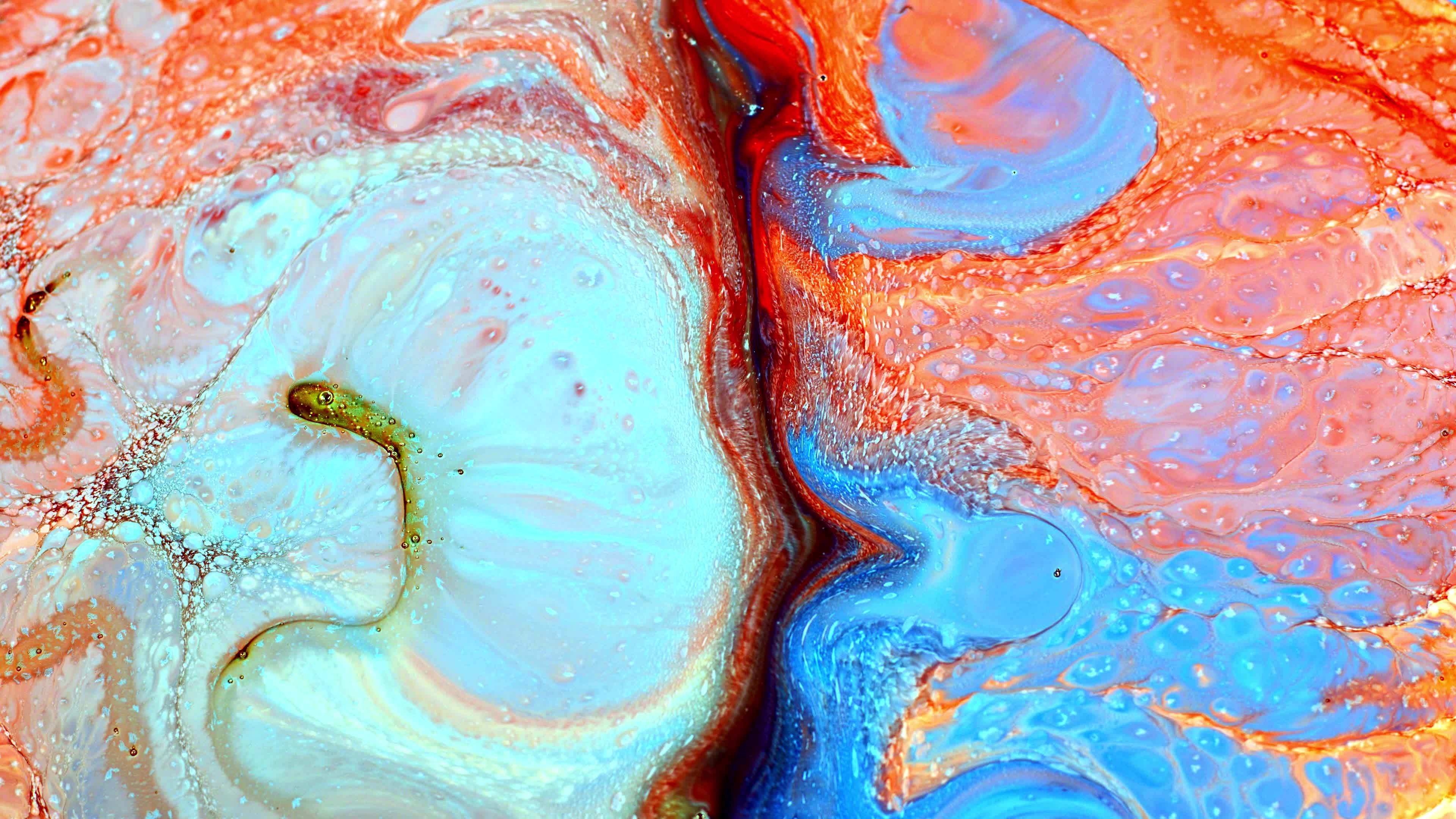 Abstract Colorful Ink Spread Explode in Milky Liquid Surface 3312542