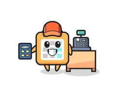 Illustration of calendar character as a cashier vector