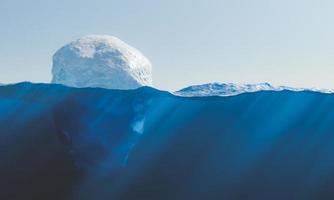 vista lateral de un iceberg derritiéndose