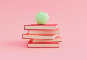 Minimal books with an apple on top photo