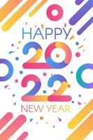 Stylish happy new 2022 year template vector