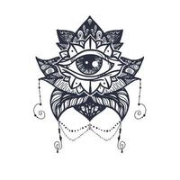 Eye on Lotus Tattoo vector