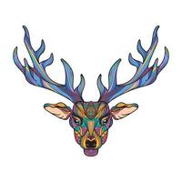 Deer head with horns vector