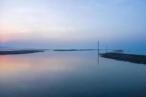 Beautiful morning sunrise shore photo