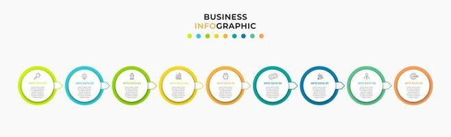 Infographic design business template with icons and 9 options or steps vector