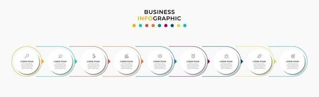 Infographic design business template with icons and 9 options or steps vector