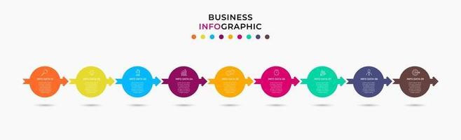 Infographic design business template with icons and 9 options or steps vector