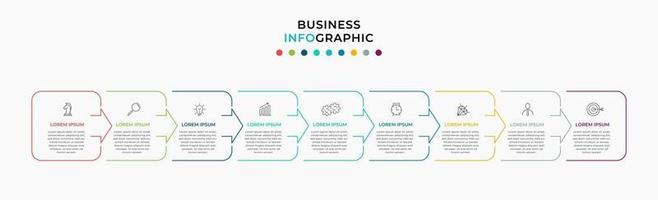 Infographic design business template with icons and 9 options or steps vector