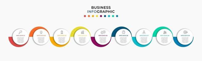 Infographic design business template with icons and 9 options or steps vector