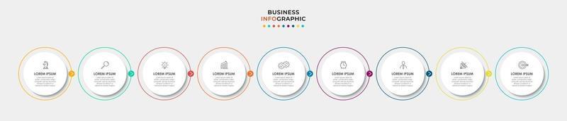 Infographic design business template with icons and 9 options or steps vector