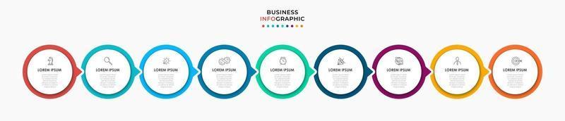 Infographic design business template with icons and 9 options or steps vector